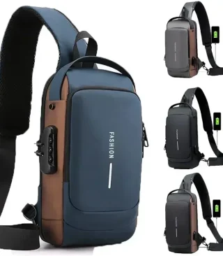 Morral Cruzado USB y clave en cremalleras